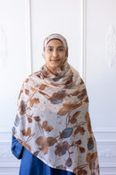 New Printed Chiffon Hijab - Desert Rose