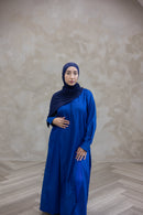 Classic Button-Detail Abaya Set - Royal Blue