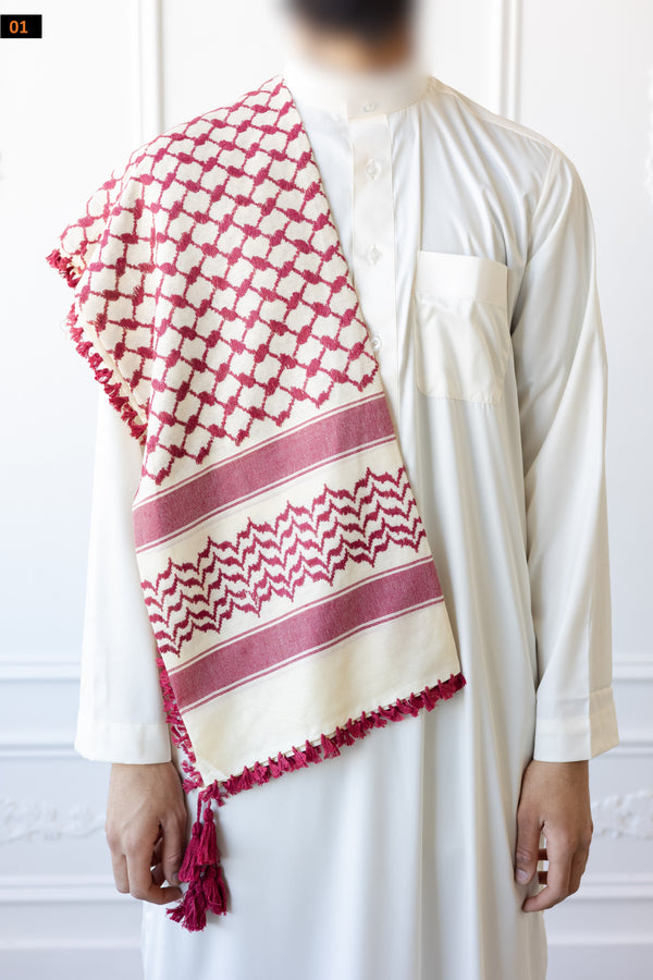 Red Tassles and Stitch Imamah (8 Colours) (B76)