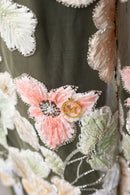 Floral Bloom Glam Abaya – Olive Green