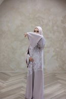 Stone Embellished Glam Abaya - Lavender