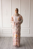 Floral Bloom Glam Abaya – Soft Pink