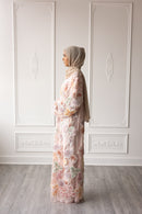 Floral Bloom Glam Abaya – Soft Pink