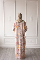 Floral Bloom Glam Abaya – Soft Pink