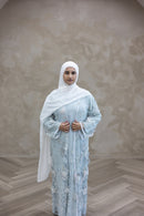 3D Couture Glam Abaya - Morning Sky