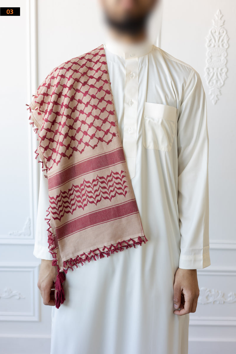 Red Tassles and Stitch Imamah (8 Colours) (B76)