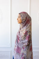 New Printed Chiffon Hijab - Rosewood Elegance