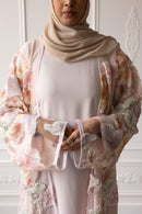 Floral Bloom Glam Abaya – Soft Pink