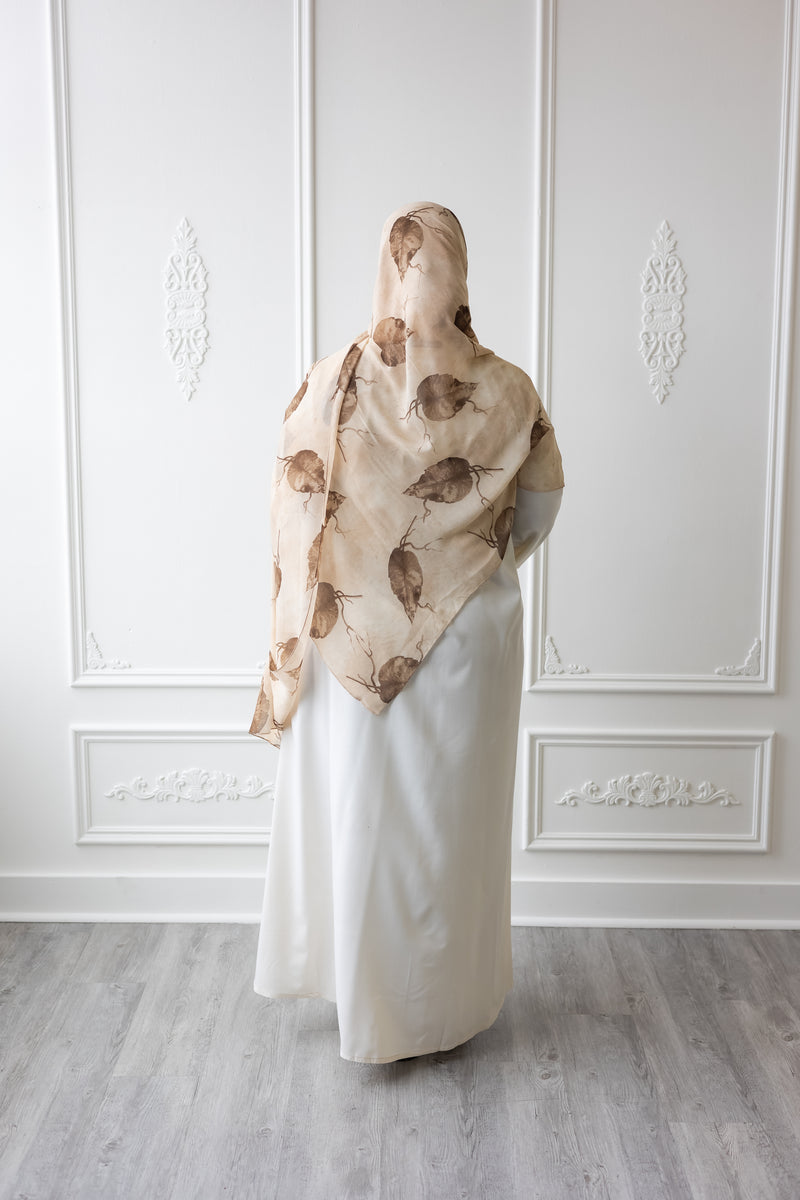 Umm Salama Cotton Blend Loose Fit Abaya (Coffee Cream)