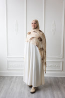 CLEARANCE SALE - Photoshoot Item - Umm Salama Cotton Blend Loose Fit Abaya (Coffee Cream)