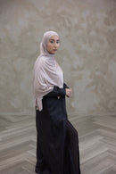 Classic Button-Detail Abaya Set -Dark Coffee Brown