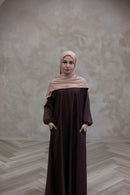 Butter Safiyyah Textured Abaya - Coffee Brown