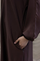 Butter Safiyyah Textured Abaya - Coffee Brown
