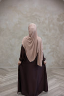 Butter Safiyyah Textured Abaya - Coffee Brown