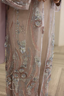 3D Couture Glam Abaya - Taupe Garden