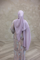 3D Couture Glam Abaya - Taupe Garden