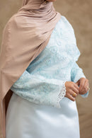Floral Lace Wedding Dress - Baby Blue