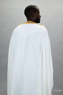 Sample sale Embroidered Thobe Overcoat Arab Bisht Cloak White