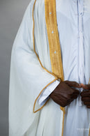 Sample sale Embroidered Thobe Overcoat Arab Bisht Cloak White