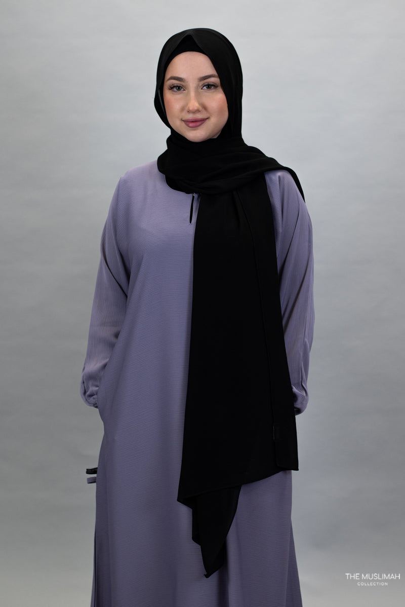 Sawda Textured Crepe Abaya (Muave)