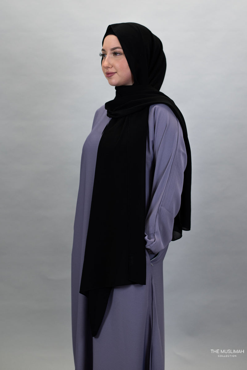 Sawda Textured Crepe Abaya (Muave)