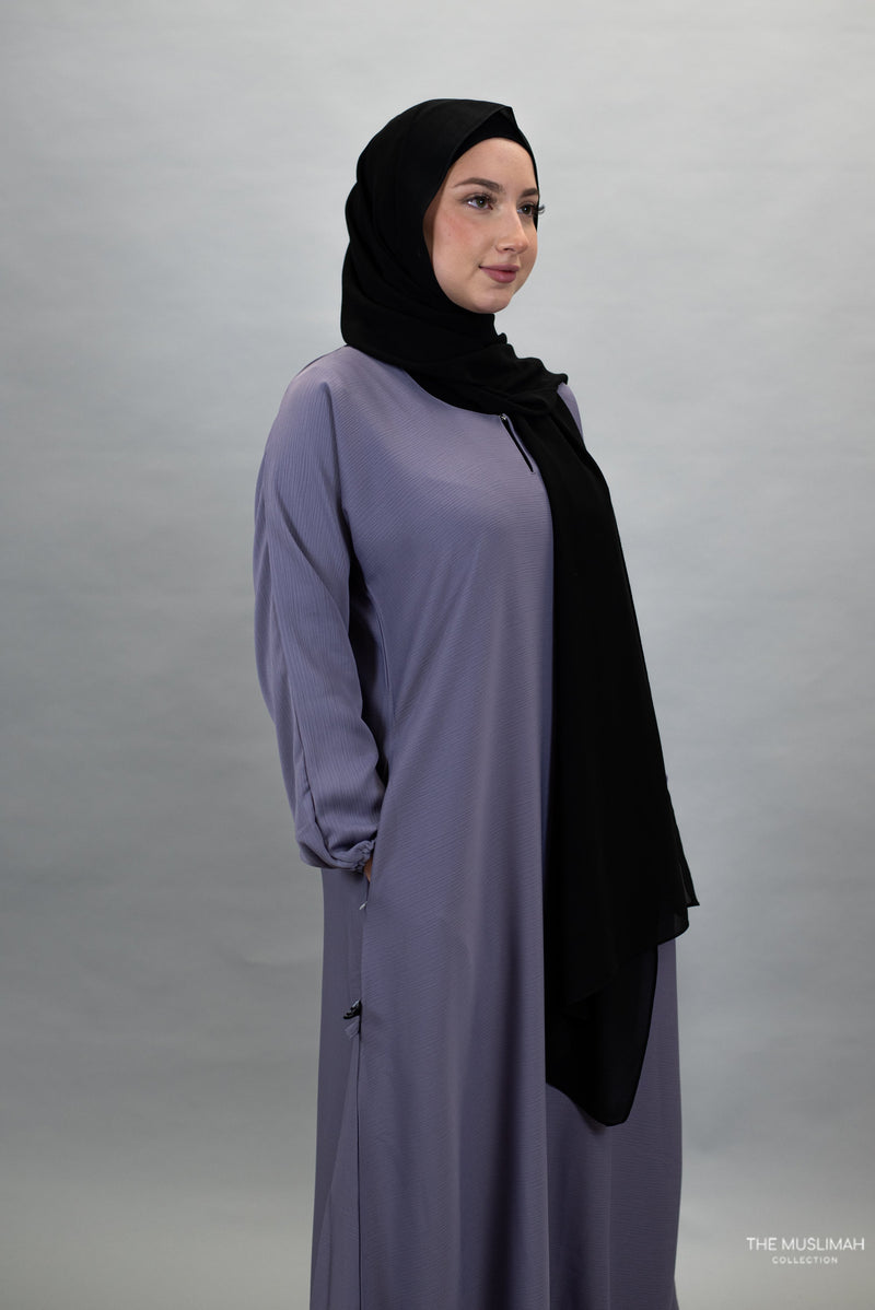 Sawda Textured Crepe Abaya (Muave)