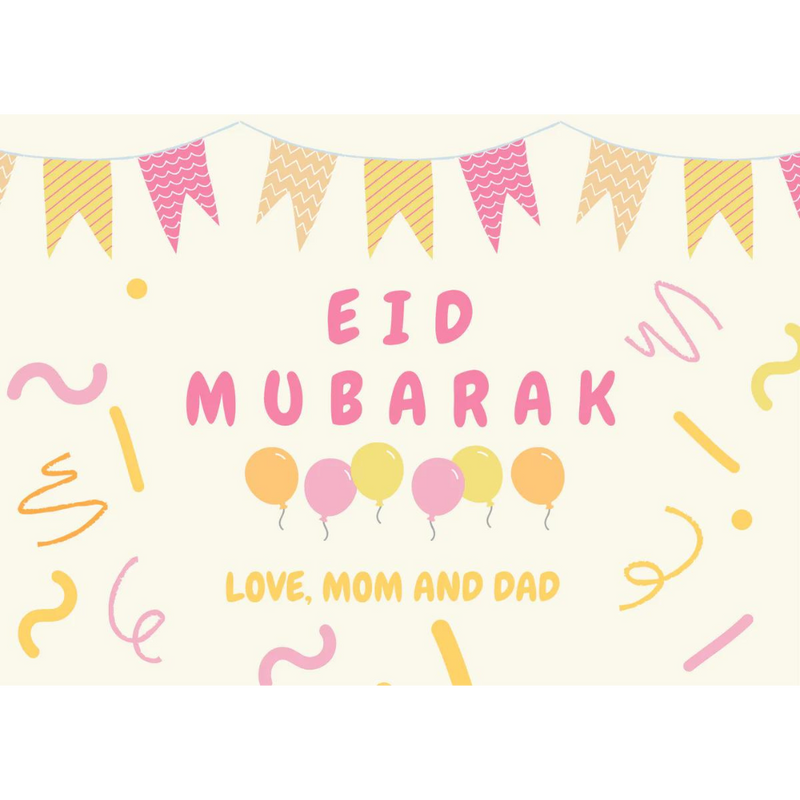 Kids Eid Card (Pink) Digital Print