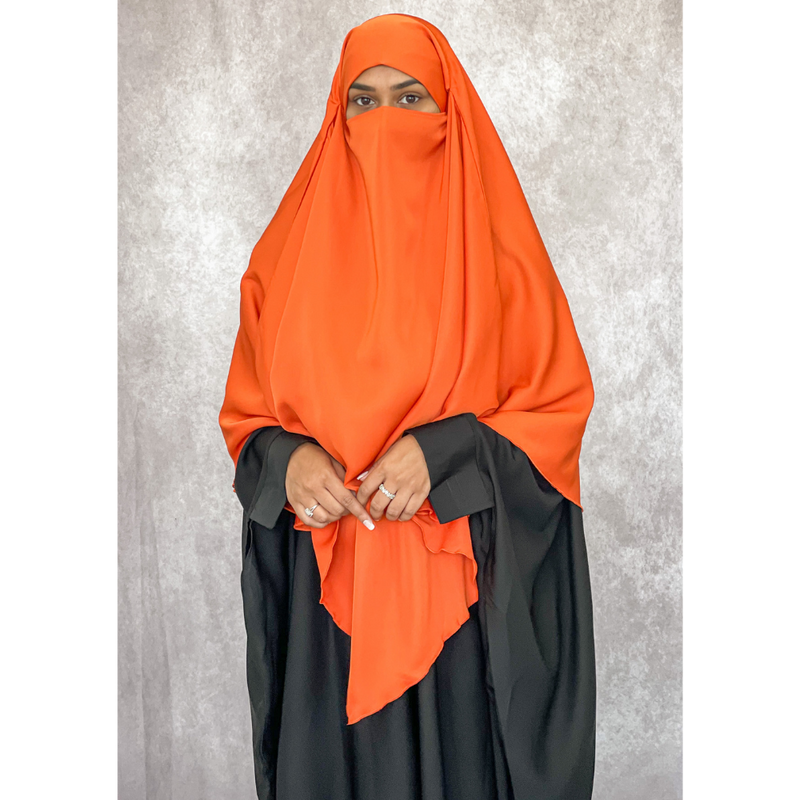 Sienna Orange Two in One Niqab Khimar