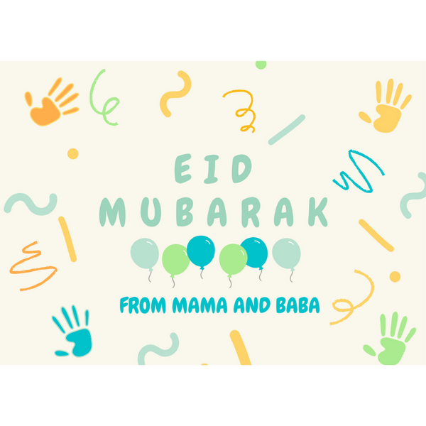 Kids Eid Card (Blue) Digital Print