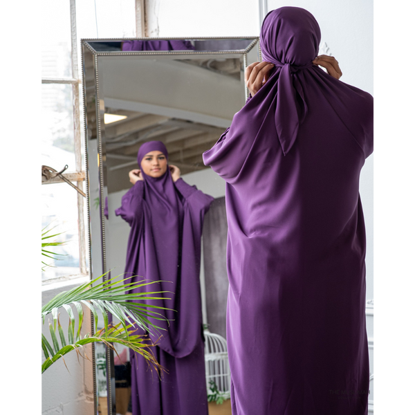 Aisha  Two Piece Jilbaab - Purple