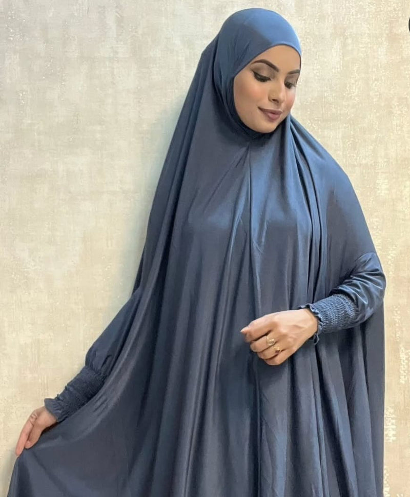 Luxe Prayer Khimar - Midnight Slate