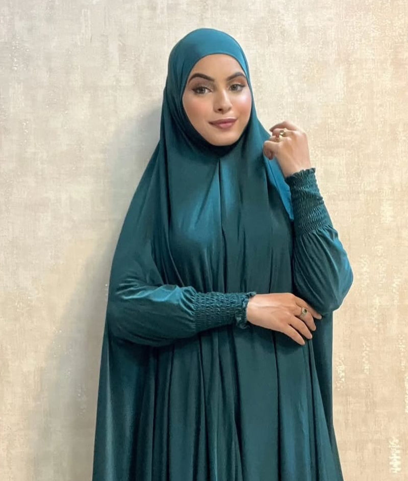 Luxe Prayer Khimar - Emerald Dusk