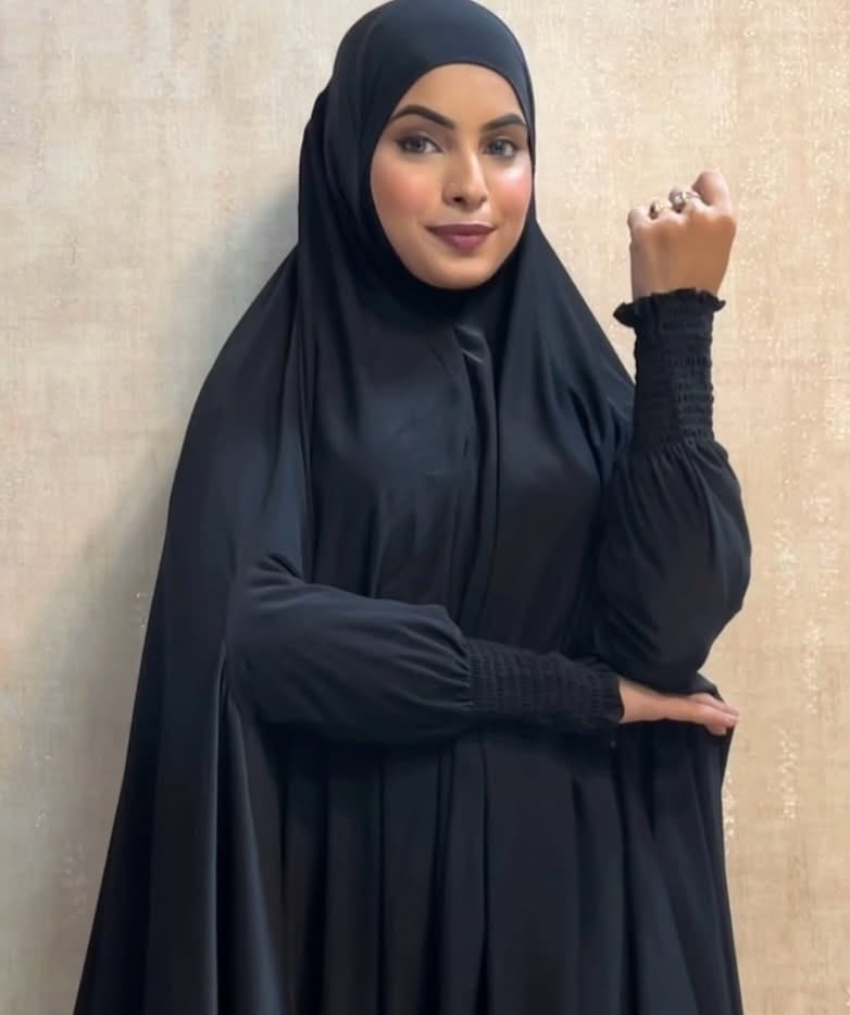 Luxe Prayer Khimar - Noir Eclipse