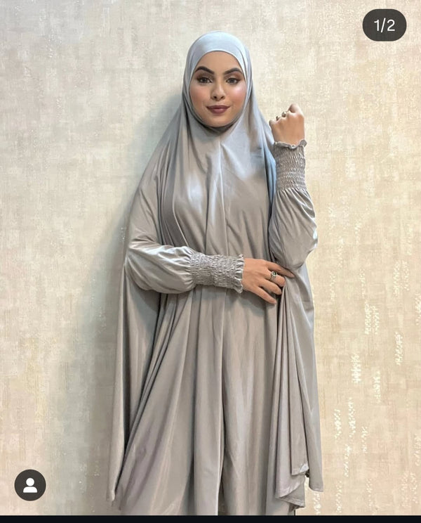 Luxe Prayer Khimar - Moonstone Mist