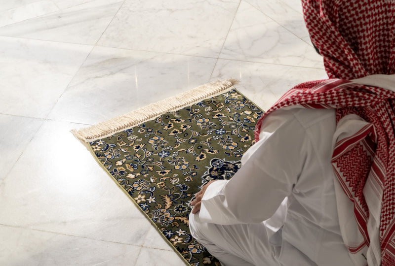 Al Rawdah Madina Masjid Edition Prayer Mat with Premium 13mm Cushioning - Madina Green