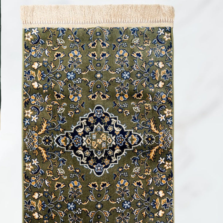 Al Rawdah Madina Masjid Edition Prayer Mat with Premium 13mm Cushioning - Madina Green