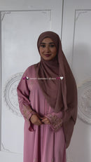 CLEARANCE SALE Glam Abaya Floral Embellished (Pink Rose)