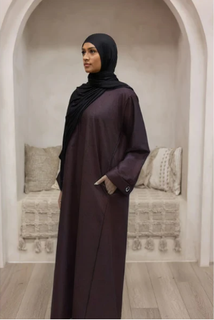 Luxury Linen Abaya (Nutella)