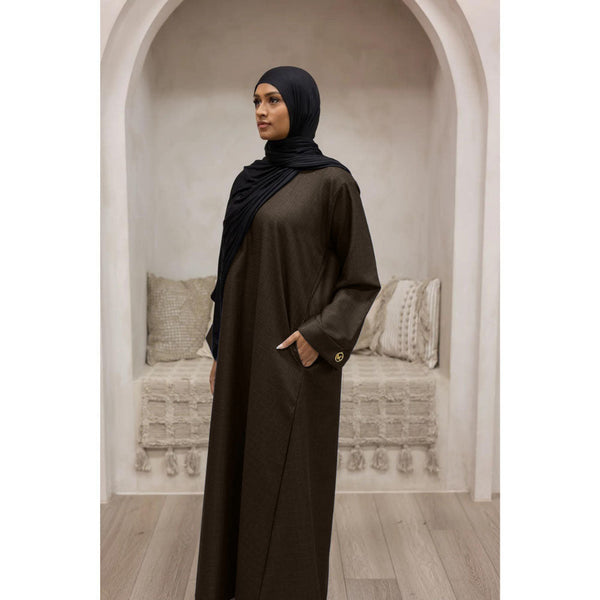 Luxury Linen Abaya (Lisbon Brown)