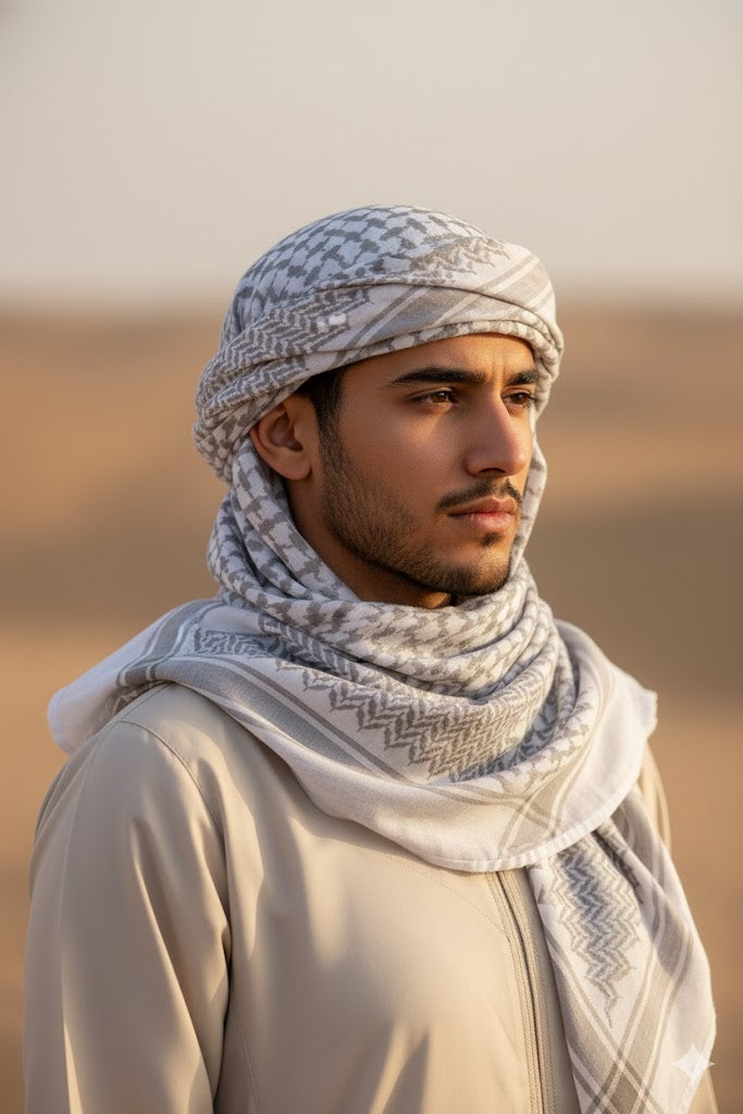 Imamah/Keffiyyah (Premium Range) - Silver Dune