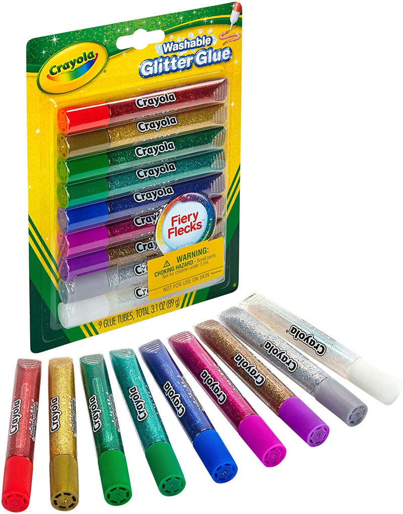 Crayola Washable Glitter Glue, Assorted Colors 9 ea (Pack of 3) Toy