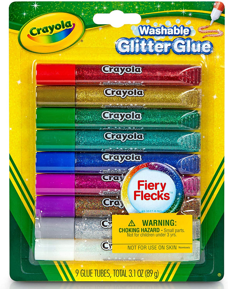Crayola Washable Glitter Glue, Assorted Colors 9 ea (Pack of 3) Toy