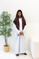 Maroon and Black Imamah/Shemagh/Keffiyyah Arab Men's Scarf