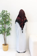 Maroon and Black Imamah/Shemagh/Keffiyyah Arab Men's Scarf