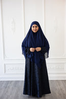 Chiffon Three Layered Princess Khimar - Midnight Blue (C63)