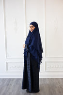 Chiffon Three Layered Princess Khimar - Midnight Blue (C63)