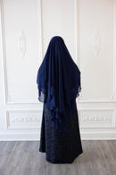 Chiffon Three Layered Princess Khimar - Midnight Blue (C63)
