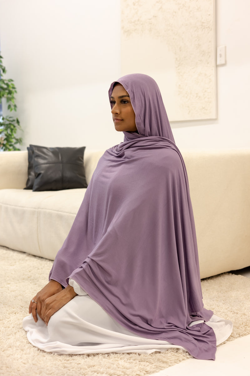 Jersey XL Hijab (Dusty Purple)