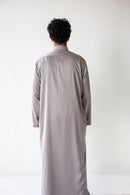 Saudi Collared Thobe - Light Taupe