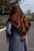 Black and Orange Imamah/Shemagh/Keffiyyah Arab Men's Scarf